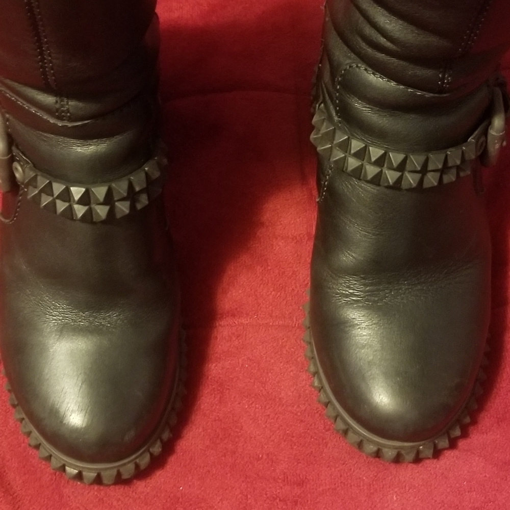BLack FENDI black leather winter ankle boots Size 36 1/2 - Picture 5 of 10